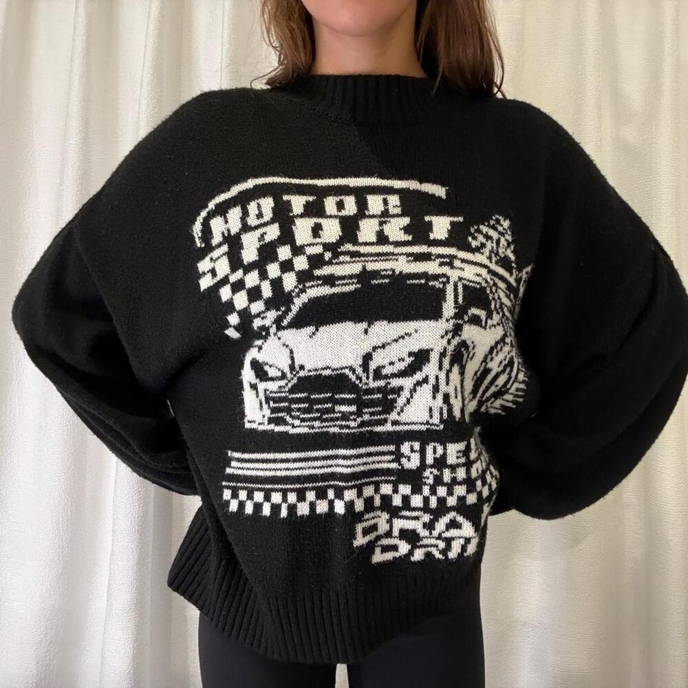 Vintage y2k race car knit